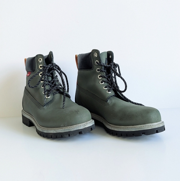 Timberland 6-Inch Helcor Leather Waterproof Boot Olive Green Men's sz 8 - Picture 1 of 12
